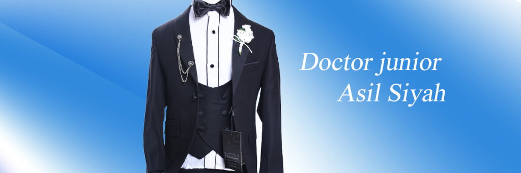 Doctor junior Siyah Cocuk Smokin Takim Elbise