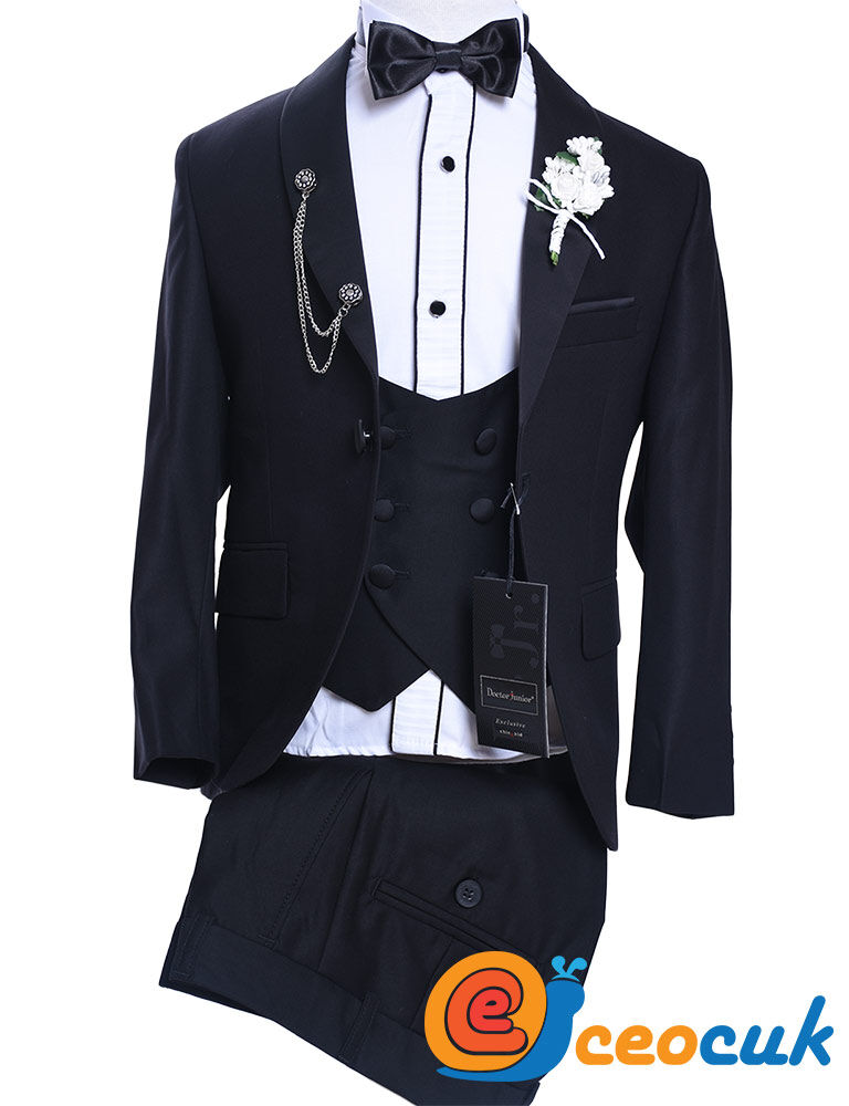 Doctor junior Siyah Cocuk Smokin Takim Elbise - 2