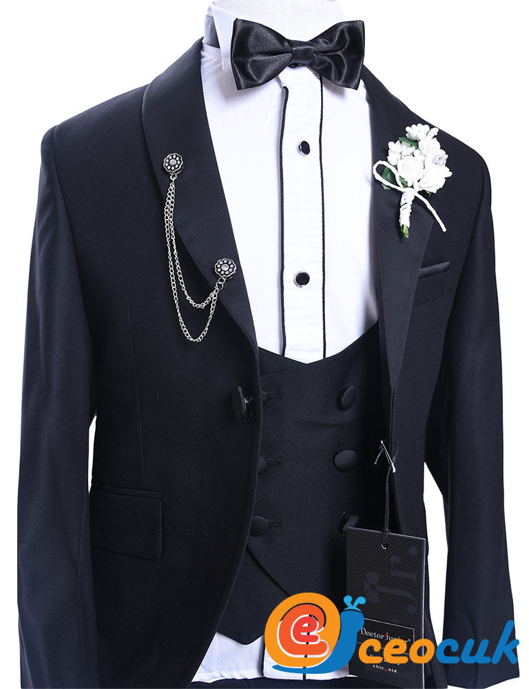 Doctor junior Siyah Cocuk Smokin Takim Elbise - 3