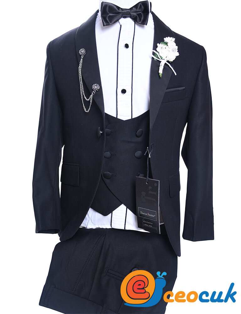Doctor junior Siyah Cocuk Smokin Takim Elbise - 7