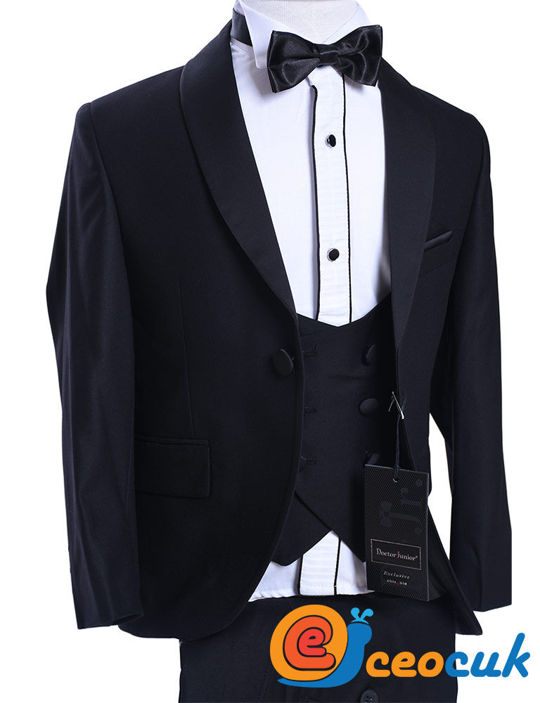 Doctor junior Siyah Cocuk Smokin Takim Elbise - 8