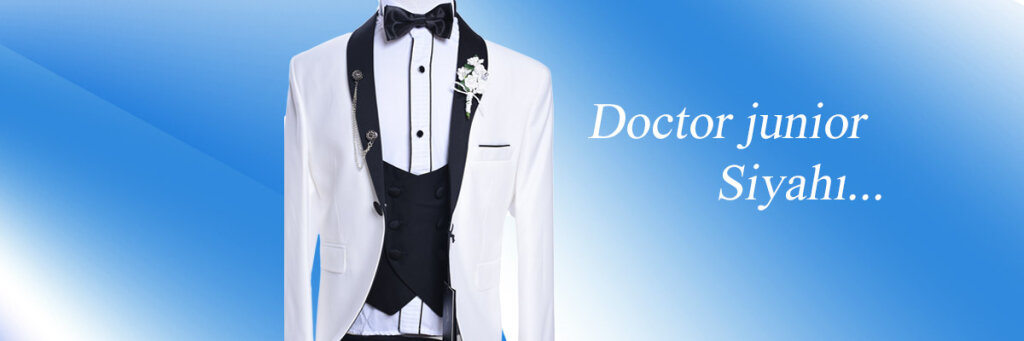 Doctor junior Siyah Yakalı Cocuk Takim Elbise