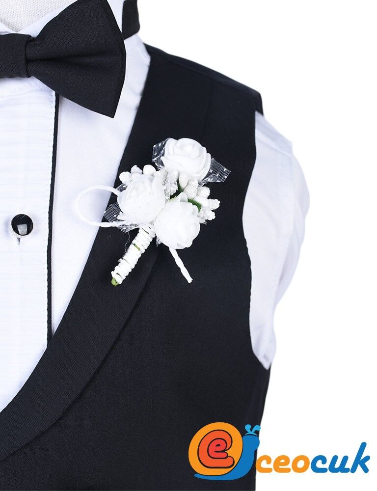 Düz Siyah Çocuk Smokin Takım Elbise - 5