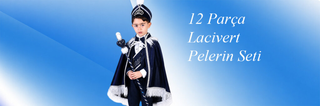 İsimli Lacivert Pelerin Çocuk Sünnet Ceketli Takım