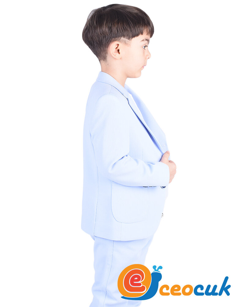 Jogger Bağcıklı Buz Mavi Pantolon Çocuk Takım Elbise - 5