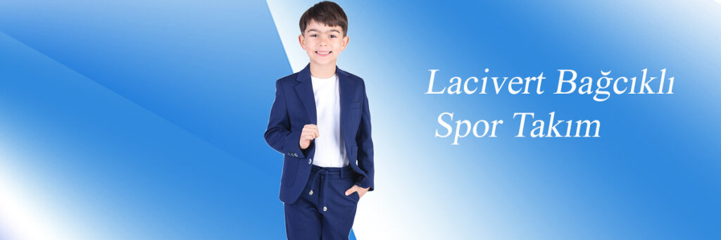 Lacivert Jogger Bağcıklı Pantolon Çocuk Takım Elbise